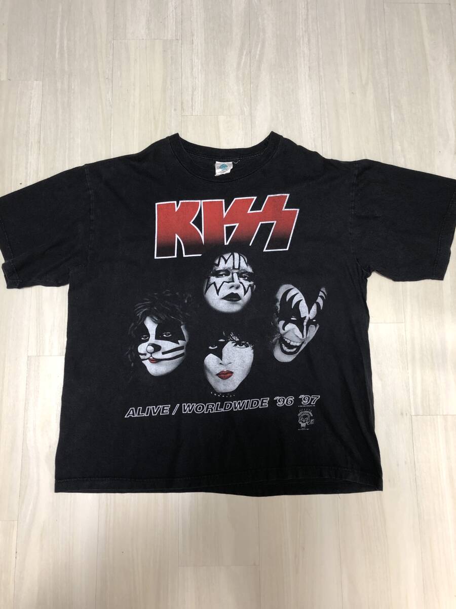  ultra rare 90s black pink rose have on KISS Tour T-shirt XL ) inspection enterprise promo art anime Vintage band nirvana microsoft