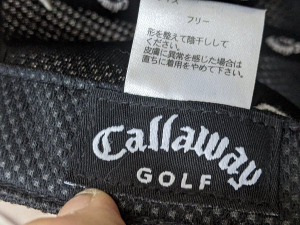 18．状態良好 キャロウェイ Callaway デカロゴ TOUR メッシュ キャップ 帽子 ゴルフウェア 最大約61.5㎝ 黒白赤x210の画像7