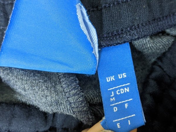11. Adidas s Lee полоса боковой линия три лист бегун грузовик брюки джерси мужской M темно-синий белый x306