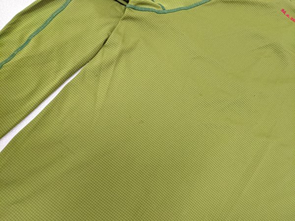 10．マムート ロゴ ハーフジップ 長袖 シャツ ロングスリーブ プルオーバー アウトドア MAMMUT メンズM 黄緑系x409の画像10