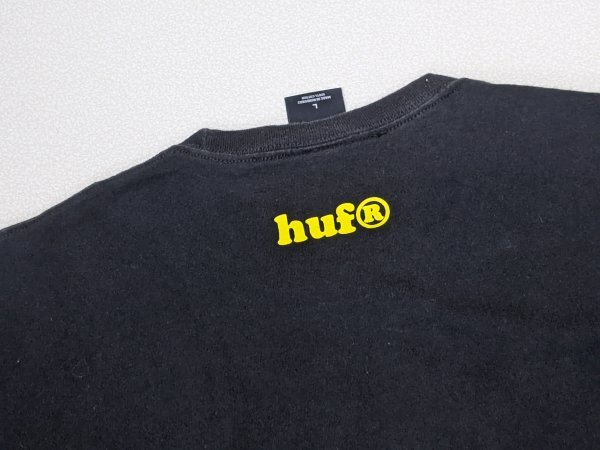 15．HUF デカロゴ プリント キャラクター 半袖 Tシャツ ハフ Y2K ストリート メンズL 黒緑x406の画像5