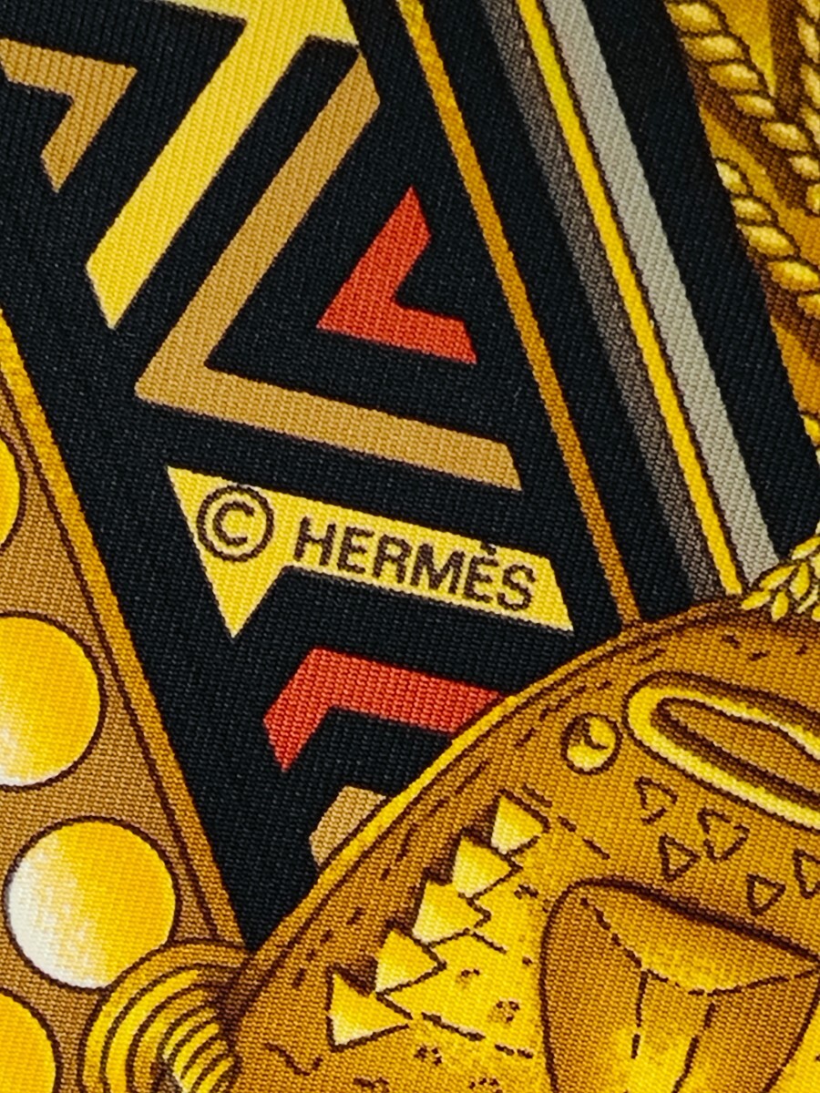 HERMES/ エルメス シルク スカーフ90/未使用品⑧の画像5
