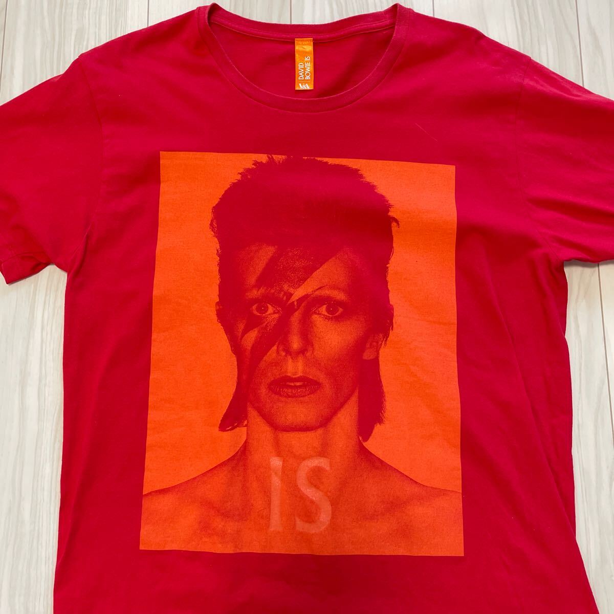 【美品】 【レア】デヴィッドボウイ回顧展 DAVID BOWIE IS Tシャツ L〜XL アラジン・セイン デヴィッドボウイ Aladdin Sane オフィシャルの画像1