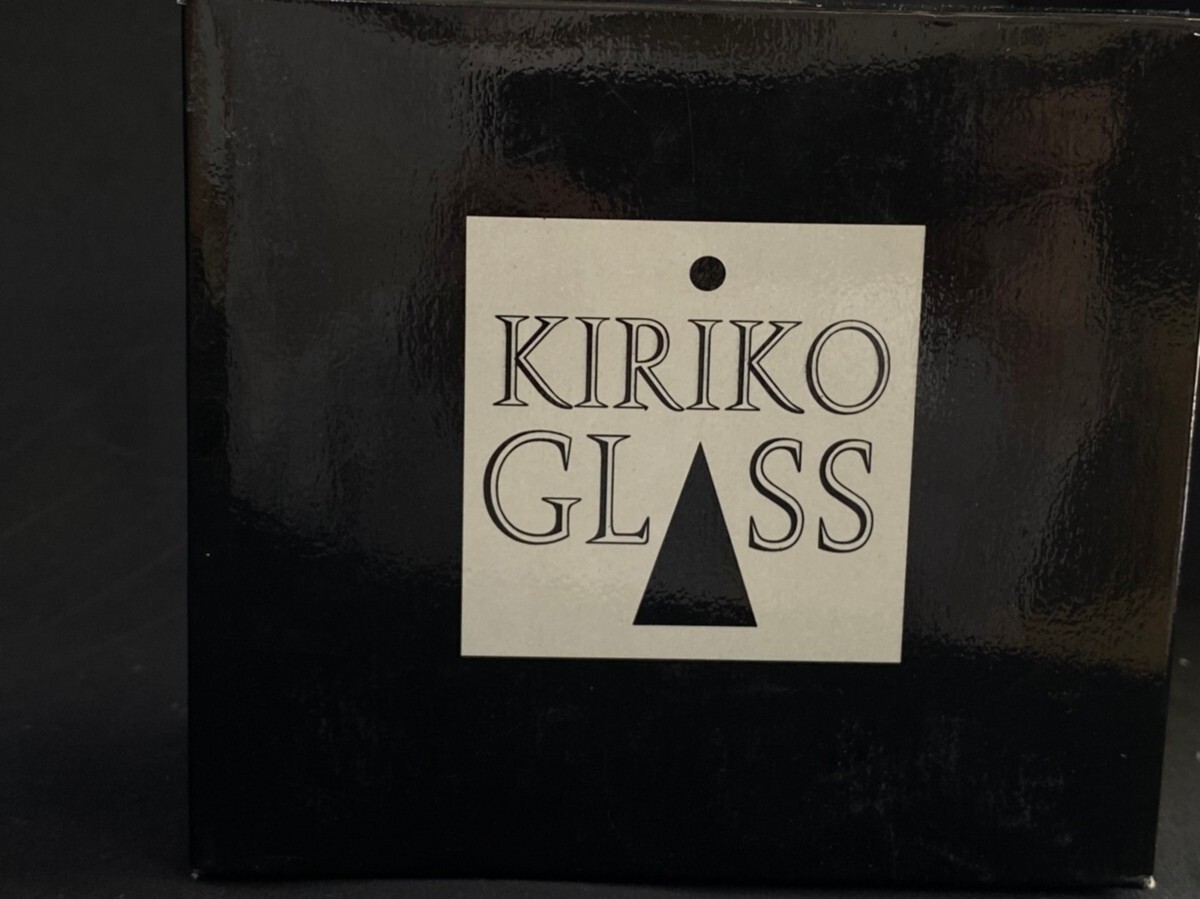KIRIKO GLASS グラス 2点セット 切子 レトロ アンティーク ディスプレイ ブルー 箱付き コップ 瑠璃色 インテリア小物 ☆ちょこオク 雑貨80の画像7