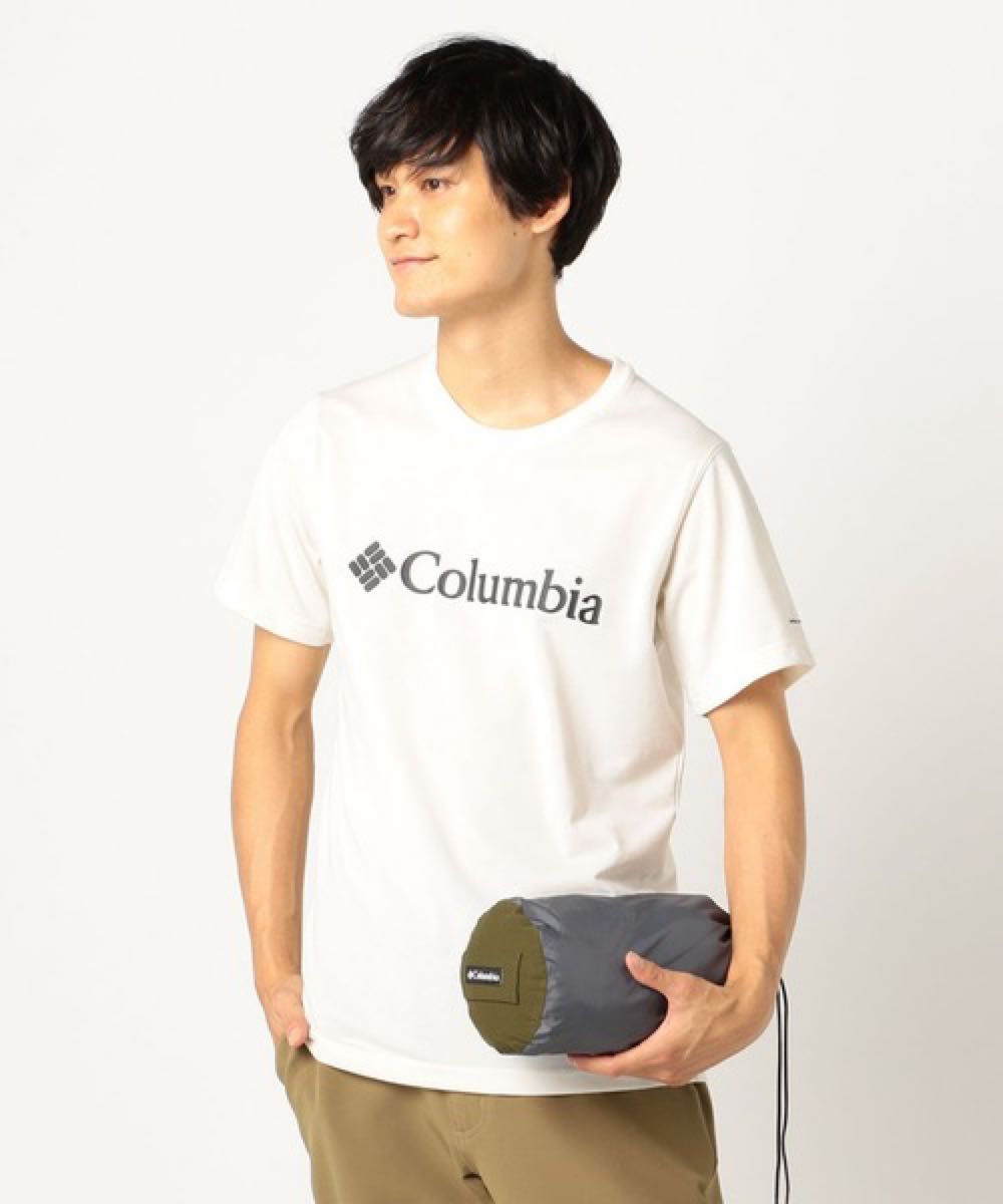 (新品タグ付き)Columbia コロンビア 半袖Tシャツ ロゴプリント ホワイト UV SUN protection upf15