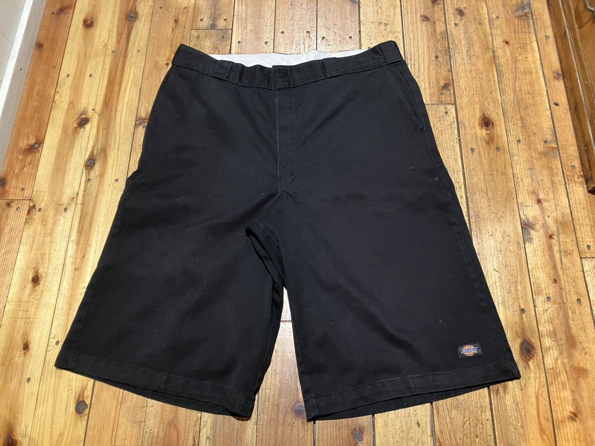 Dickies USA輸入 w38 黒 ハーフパンツ 100円スタート 売り切り ショートパンツ ワークパンツ ワイド 古着 Loose の画像1