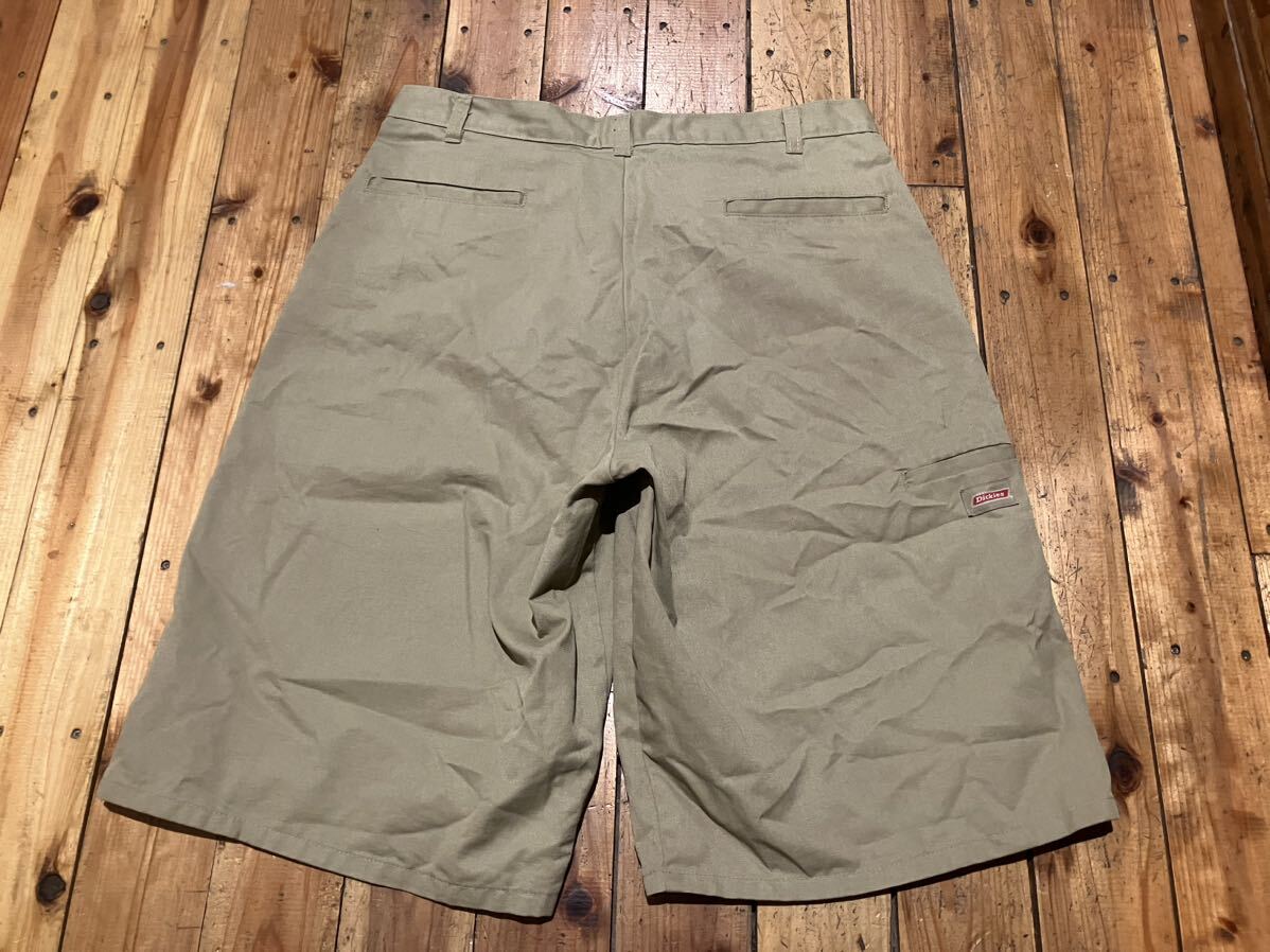 Dickies w34 USA輸入　ベージュ　ハーフパンツ　100円スタート　売り切り　古着　ショートパンツ ワークパンツ　ディッキーズ_画像3