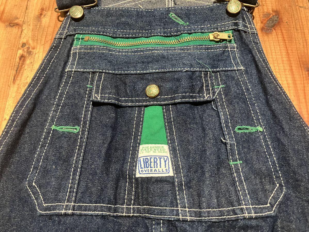 LIBERTY USA import vintage Denim w34 100 jpy start selling out old clothes overall work pants pe Inter Liberty work