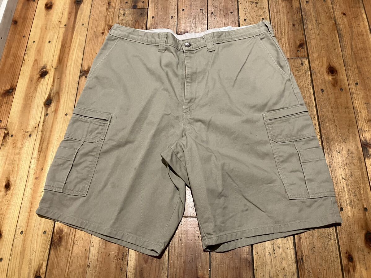 Dickies USA輸入 w38 カーゴパンツ ベージュ 100円スタート 売り切り コットン 古着 ハーフパンツ ショートパンツ ワークパンツの画像1