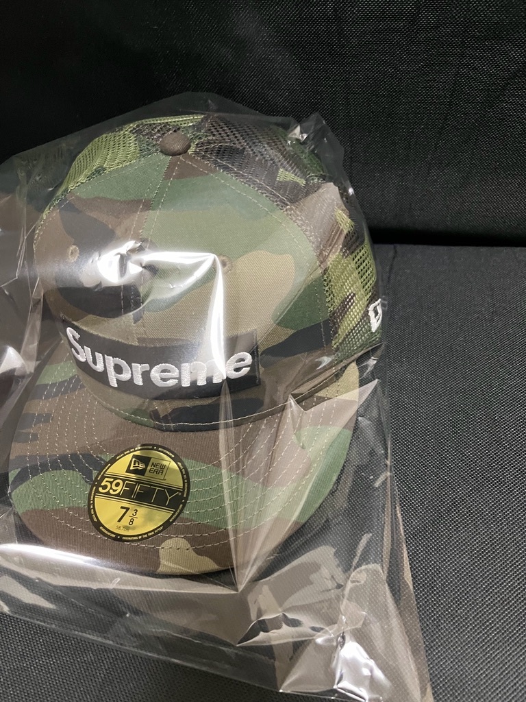 24SS Supreme Box Logo Mesh Back New Era Woodland Camo 7 3/8 迷彩の画像3