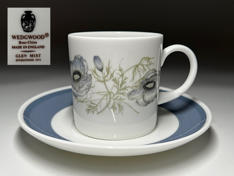 【瑞】ウェッジウッドWEDGWOOD GLEN MIST カップ＆ソーサーの画像1