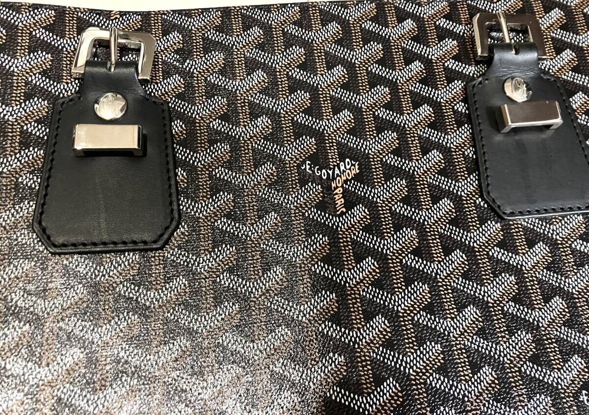 【未使用に近い】 GOYARD ゴヤール 美品 コモール GM トートバッグ レザー ブラック 黒 