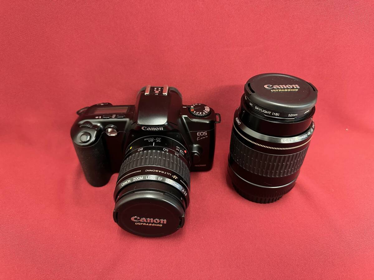 ※5910 Canon EOS Kiss PANORAMA フイルムカメラ CANON ZOOM LENS EF 35-80mm 1:4-5.6/80-200mm 1:4.5-5.6 動作未確認の画像1