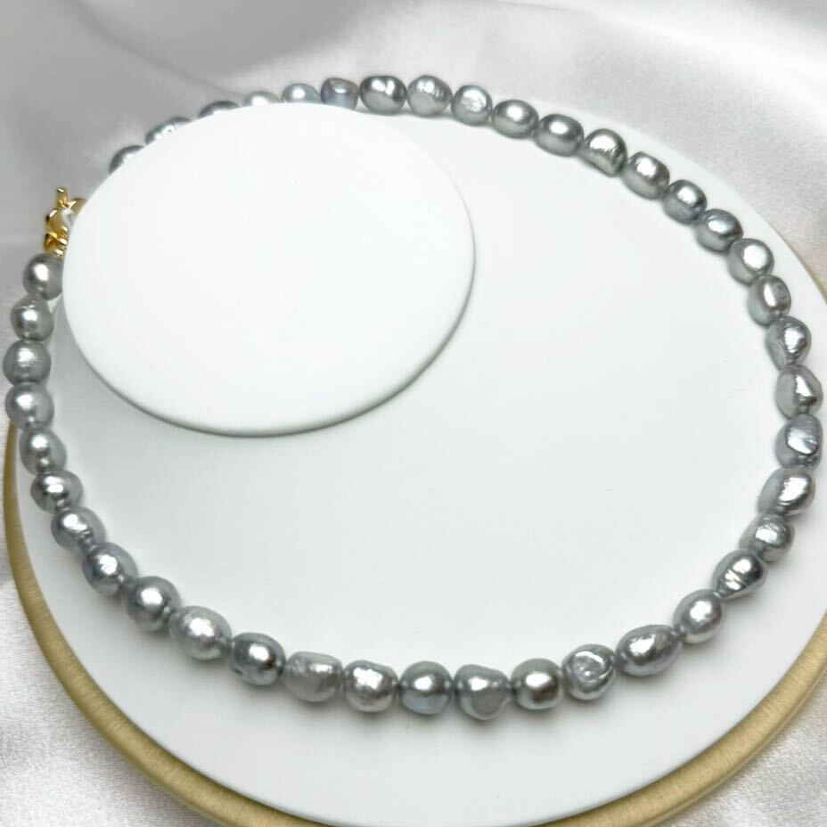 「本真珠ネックレスバロックパールネックレス6-8mm 39cm」天然パールネックレス Pearl jewelry necklaceの画像3