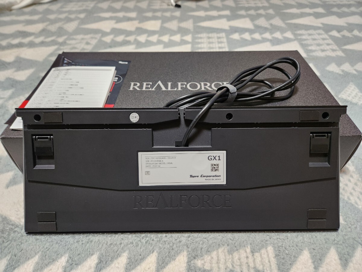 【美品】 REALFORCE GX1 キーボード X1UC13 30g リアルフォース 有線 テンキーレス ゲーミングキーボード 静音 有線 ブラックの画像3