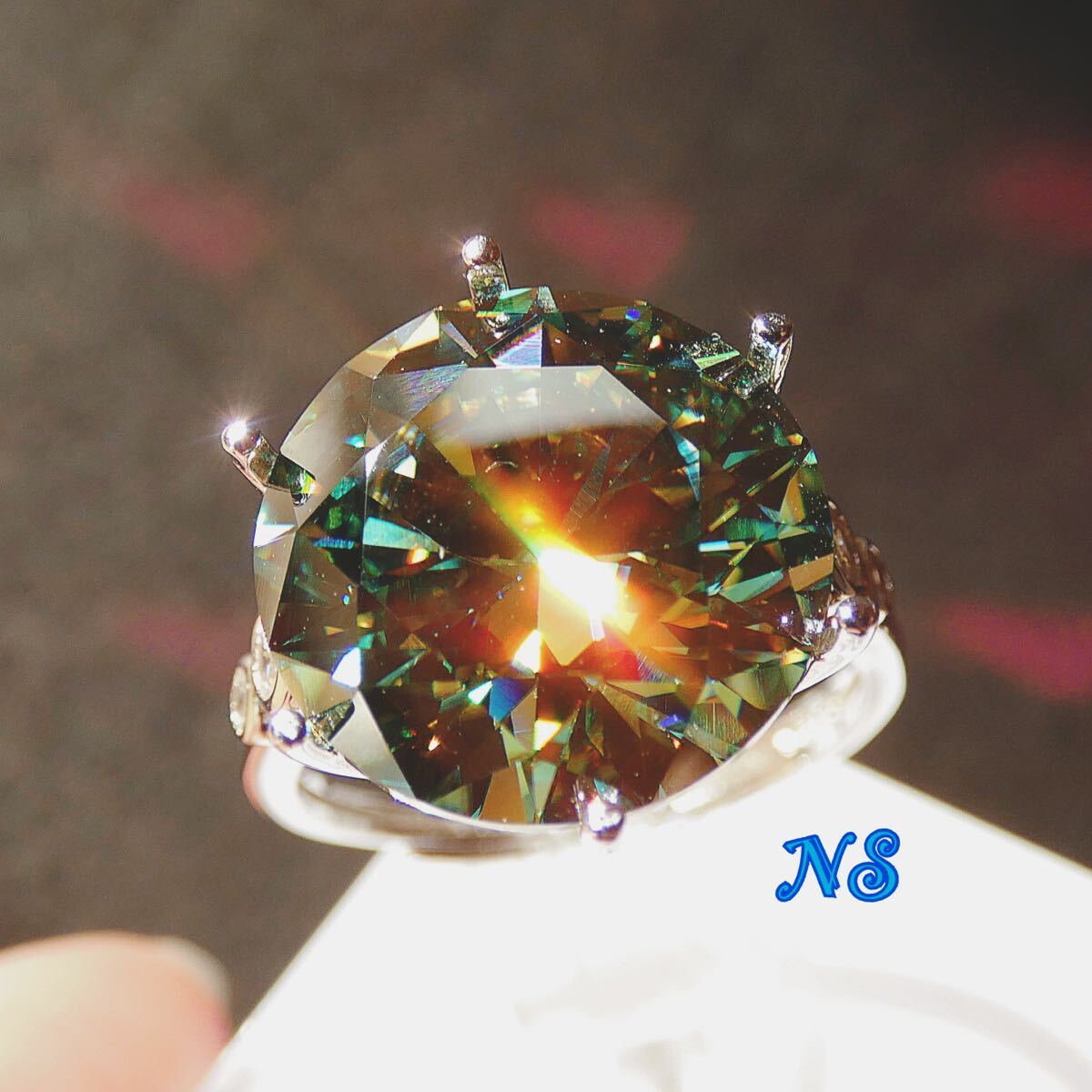 モアサナイト ダイヤモンド リング 指輪 10ct 14mm ソリティア モアサナイト ダイヤモンド リング 指輪 10ct 14mm ソリティア