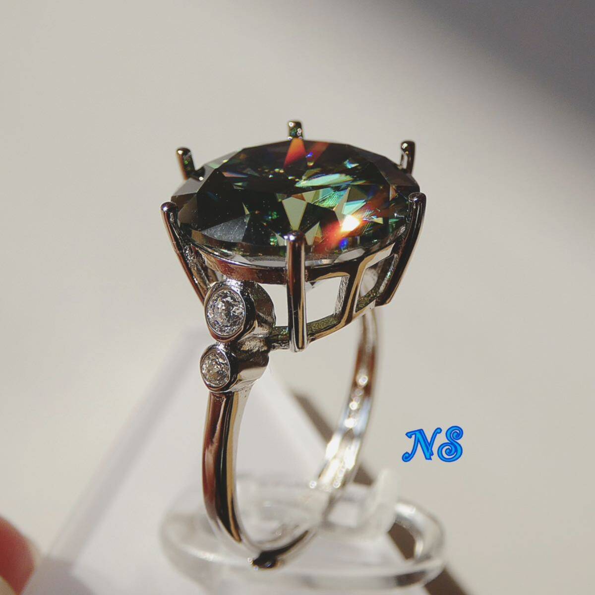 モアサナイト ダイヤモンド リング 指輪 10ct 14mm ソリティア モアサナイト ダイヤモンド リング 指輪 10ct 14mm ソリティア