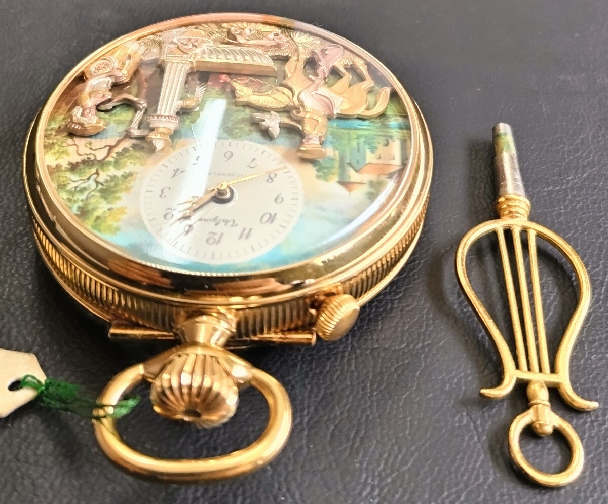 REUGE MUSIC dragon ju mechanism music box pocket watch hand winding volume screw attaching ultimate beautiful goods operation verification goods operation verification animation equipped rare rare goods 