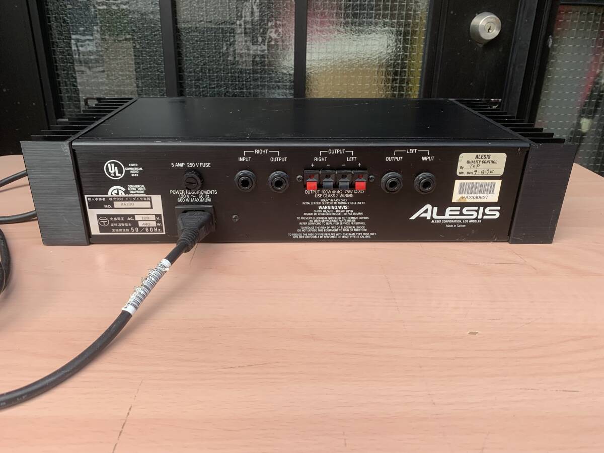 ALESIS RA-100 REFERENCE AMPLIFIER アレシス パワーアンプの画像2