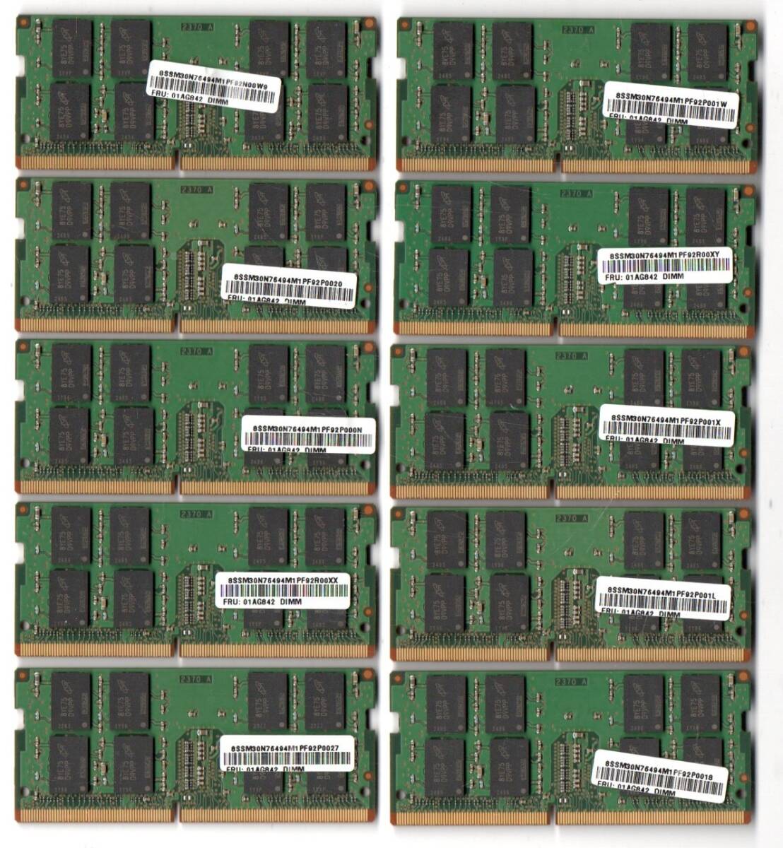 MICRON ★ ノート用メモリ 16GB×10枚セット ★ 2Rx8 PC4-2666V-SE1-11 ★ 両面16枚チップ ★の画像2