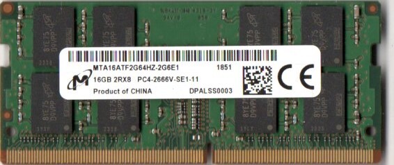 MICRON ★ ノート用メモリ 16GB×10枚セット ★ 2Rx8 PC4-2666V-SE1-11 ★ 両面16枚チップ ★の画像3