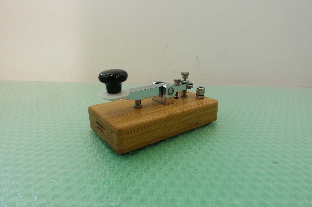 ZHW-TK-1[Radioboy] bamboo made pedestal length Wobble electro- key unused goods? present condition . goods 