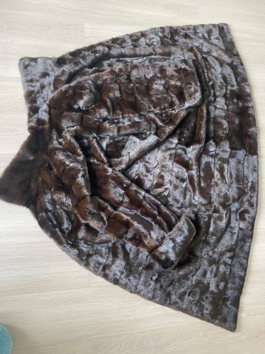 1円〜 【09】中古品 高級毛皮mink ミンク ■裾周囲130cm 着丈100cm ■豪華希少の画像8