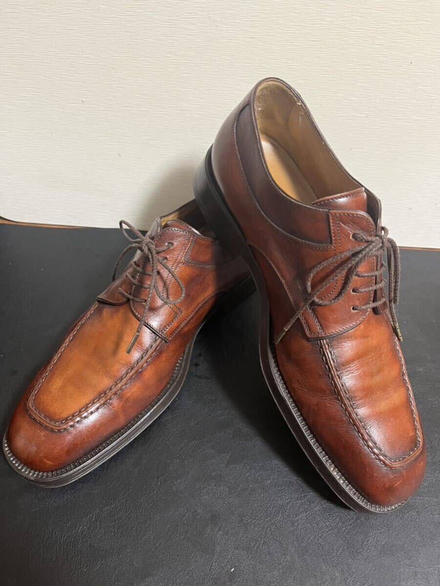 「SANTONI 」サントーニ レザーシューズ サイズ表記1246 50F7 ブラウン レザー メンズ 靴 シューズ shoes_画像1