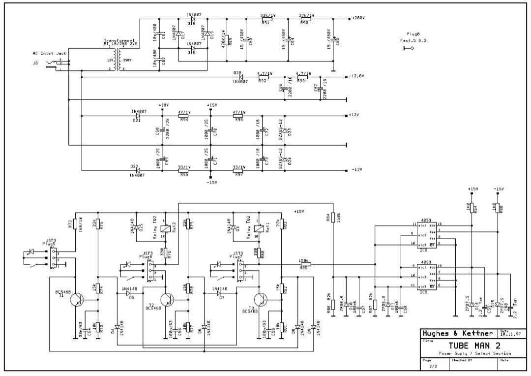 ● Hughes＆Kettner TUBEMAN 2 ヒュースアンドケトナー 真空管 プリアンプ エフェクター 要修理 ACアダプターなしの画像9