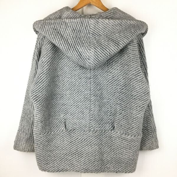 日本製　Diagram/ダイアグラム 　フード付/ショート丈ピーコート　サイズ36　グレー　グレースコンチネンタル　jacket　jumper 管NO.XA3-20_画像2