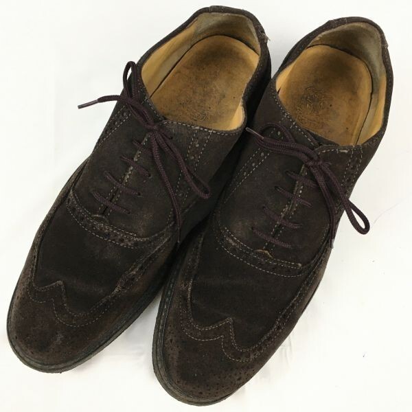 SAXONE/サクソン 英国靴ビンテージ　クレープソール　ウイングチップ　ダークブラウン　サイズ8　管NO.WZG-128_画像1