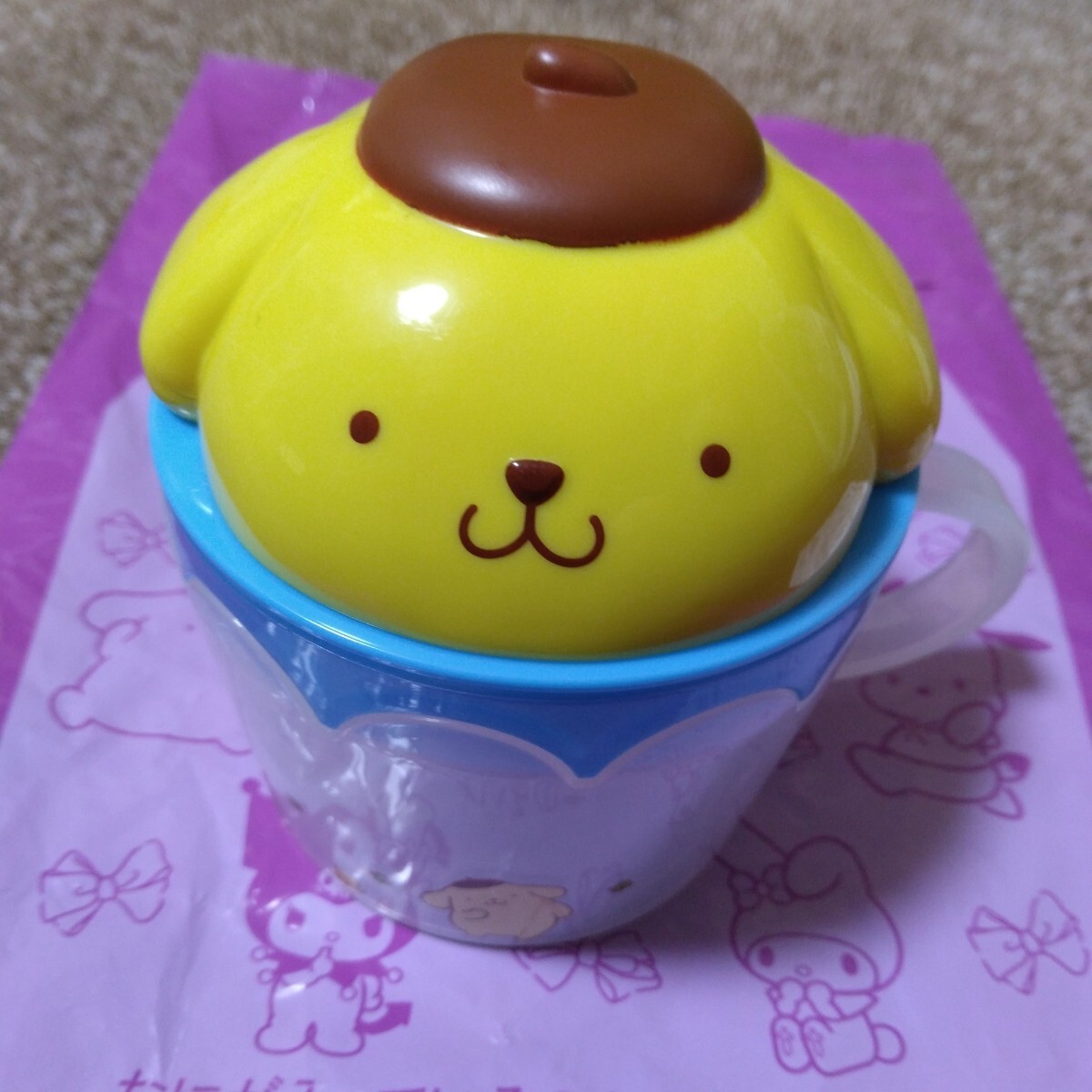 [ prompt decision!]* McDonald's happy set Sanrio Pom Pom Purin cover attaching juicer cup | unused 