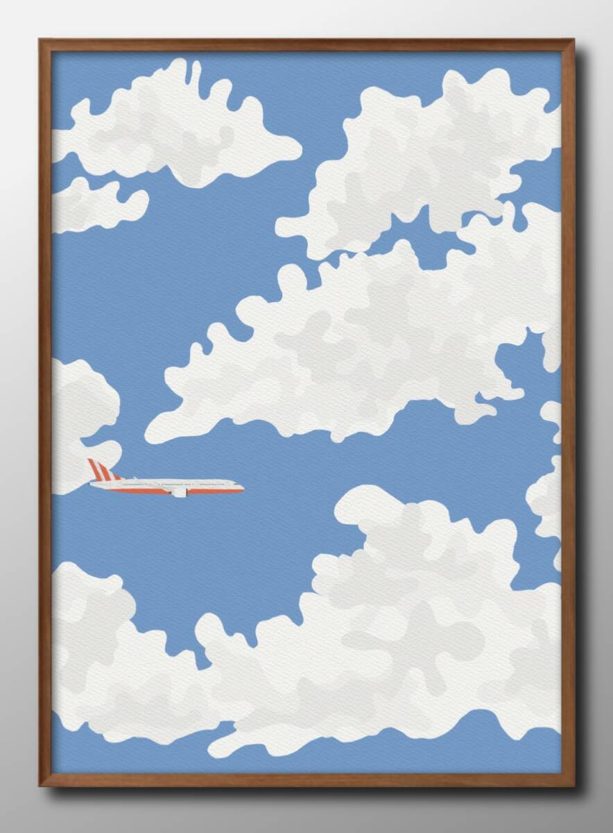 14546■送料無料!!アートポスター　絵画　A3サイズ『ボーイング737　飛行機』イラスト　北欧　マット紙_画像1