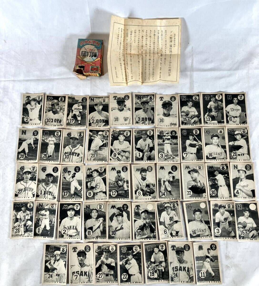 大里玩具 プロ野球 猛打陣 チーム合わせ① 巨人/阪神/中日/毎日/南海/BASEBALL CARDS/1940/50/コレクション/04-0050の画像1