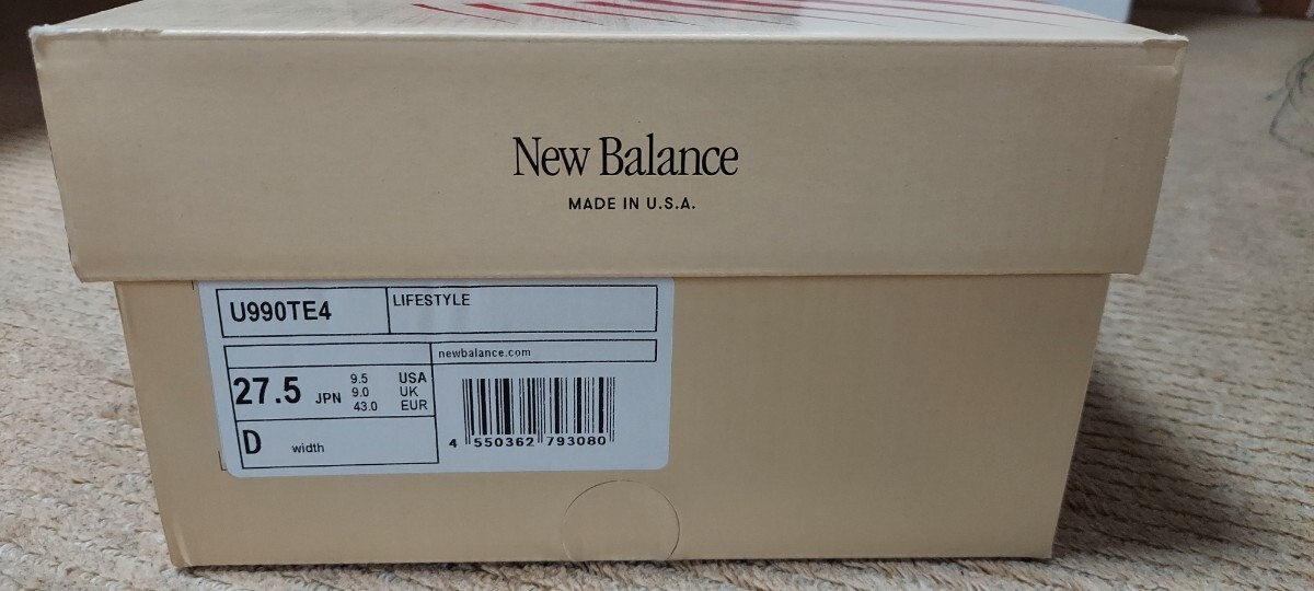 【新品未使用】ニューバランス new balance M990 V4 U990TE4 27.5cm
