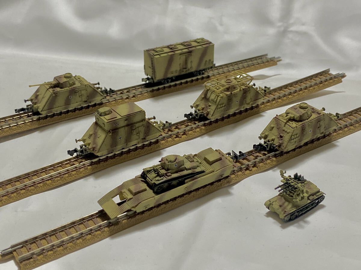 ドイツ軍 シュタイヤー 重装甲列車 ドライジーネ Nゲージ 鉄道模型 完成品 動力付き 完成品 1/150 1/144 第二次世界大戦 自走対空砲 戦車の画像1