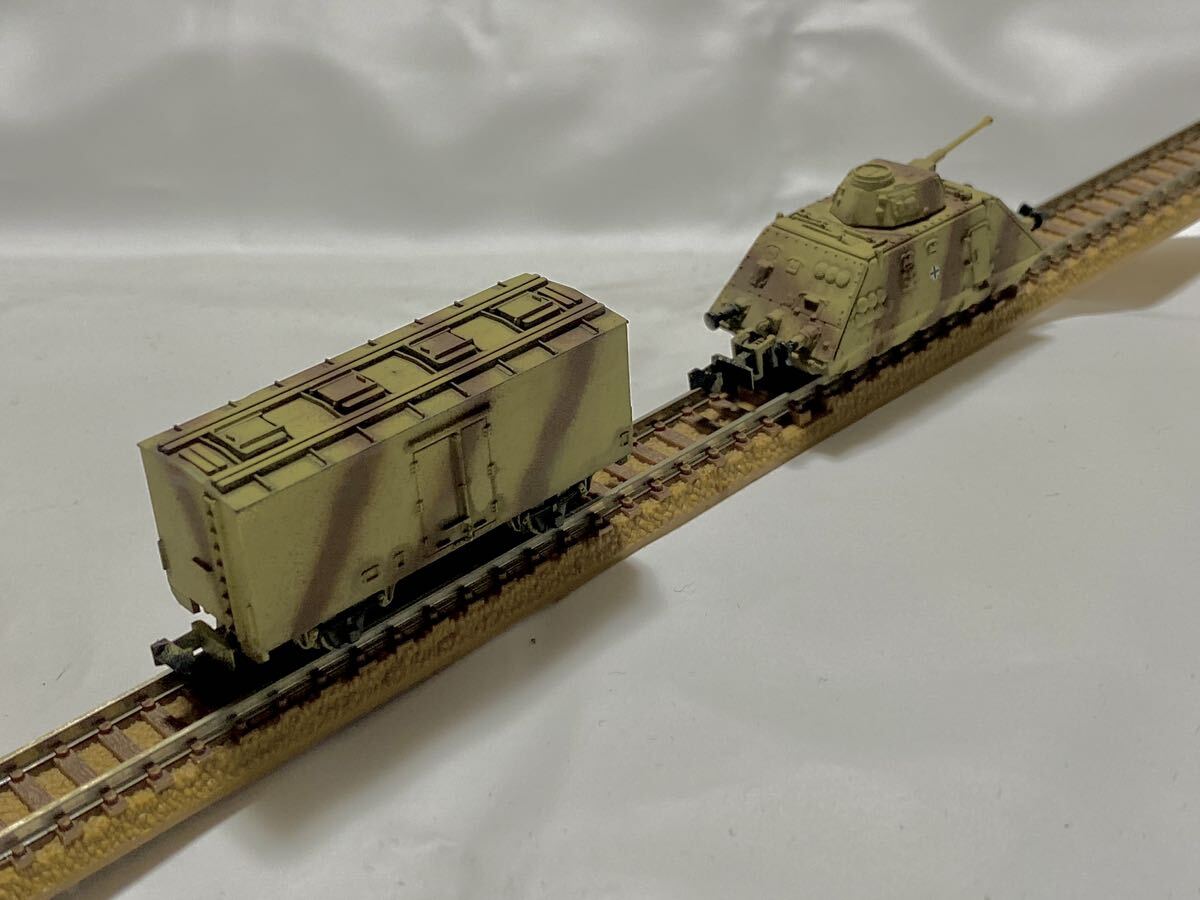 ドイツ軍 シュタイヤー 重装甲列車 ドライジーネ Nゲージ 鉄道模型 完成品 動力付き 完成品 1/150 1/144 第二次世界大戦 自走対空砲 戦車の画像9