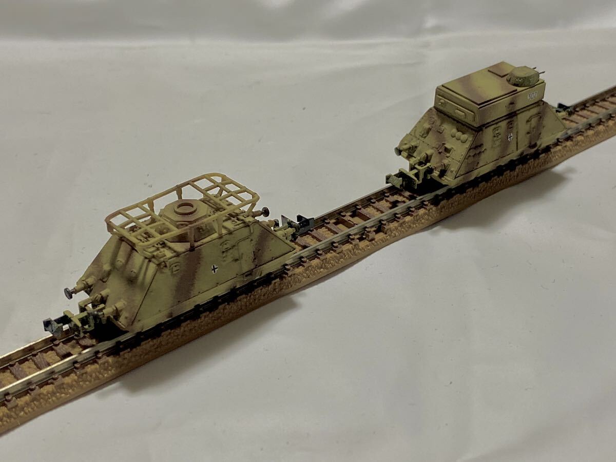 ドイツ軍 シュタイヤー 重装甲列車 ドライジーネ Nゲージ 鉄道模型 完成品 動力付き 完成品 1/150 1/144 第二次世界大戦 自走対空砲 戦車の画像7