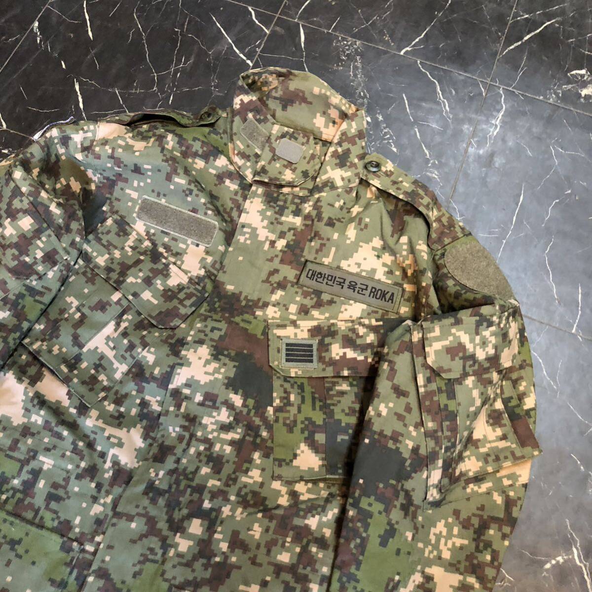 Korean Army 韓国軍 実物 デジタルカモ 迷彩 ミリタリー ジャケット 撥水加工 カモフラ ジャングルファティーグタイプ Lサイズ相当の画像2