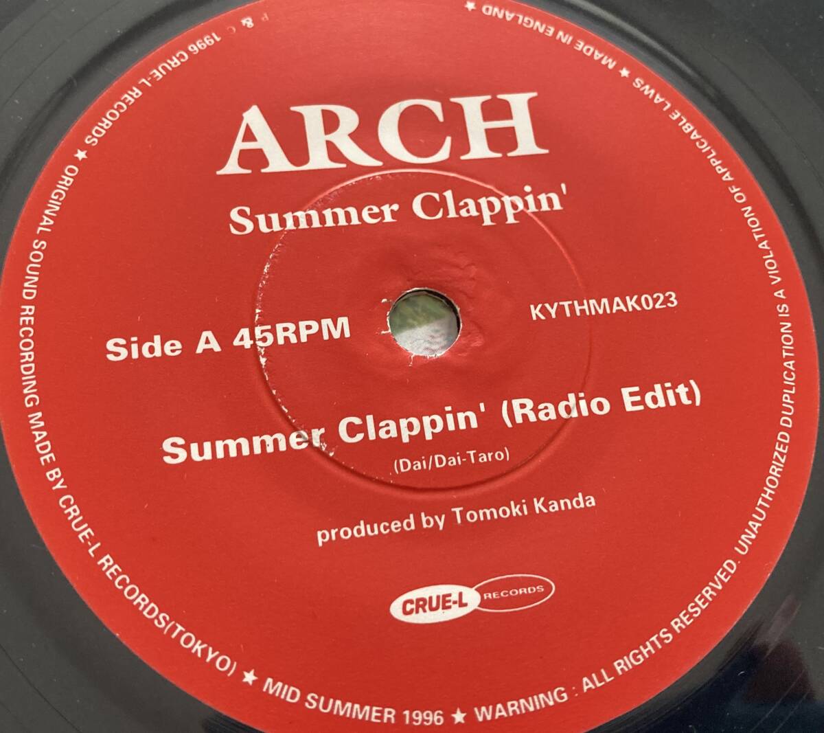 即決 レア Arch Summer Clappin' 終わらないサマー・クラップ 7インチ レコード ネオアコ フリッパーズギター 小沢健二の画像6