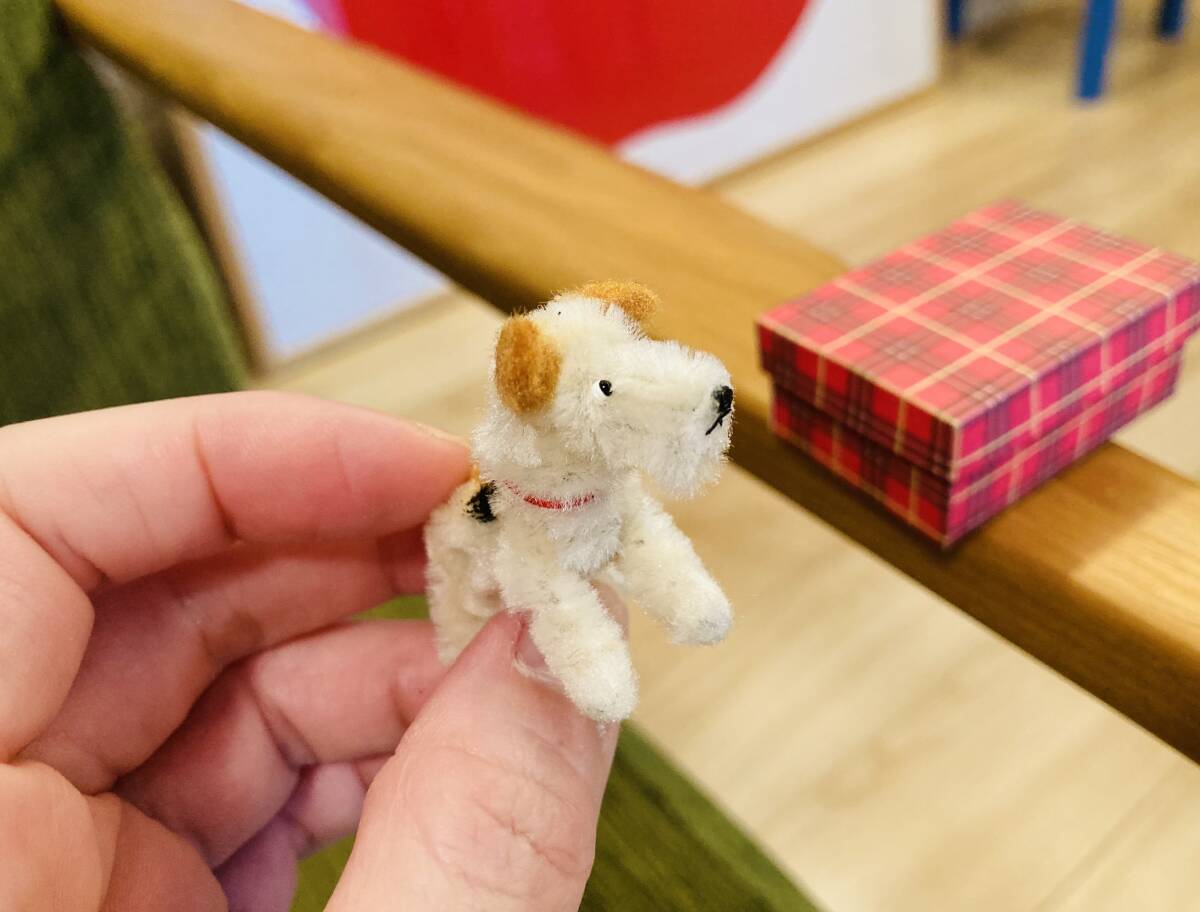 ハンドメイド ミニチュア モール テリア 犬 BOX付き ドールハウス 手作り人形 テディベアの画像3