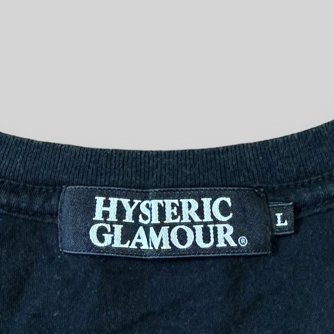 希少！ HYSTERIC GLAMOUR ヒステリックグラマー ガール グラフィック プリント 半袖 Tシャツ L ブラック 黒 ヒスガール love buzz_画像4