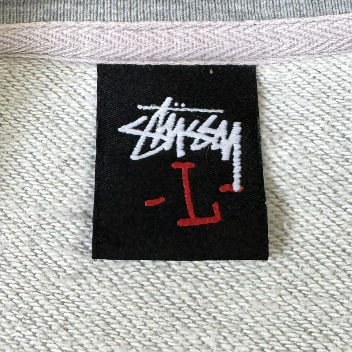 希少 STUSSY ステューシー ポップ カラー プリント スウェット トレーナー グレー L オールド old ロゴ スカル ドクロ 長袖 90年代 00年代の画像4