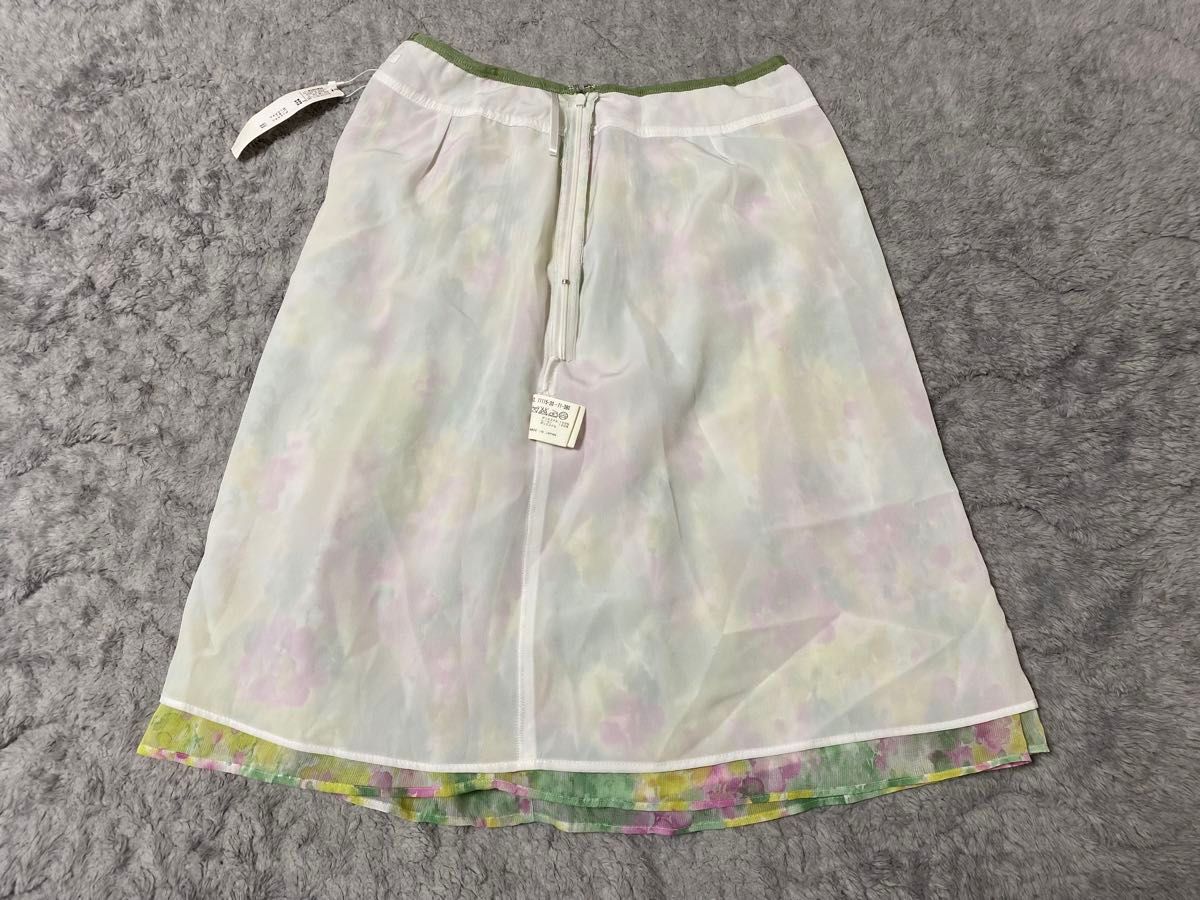 【未使用タグ付き】アナイ　花柄スカート　38 M 春服　膝丈スカート