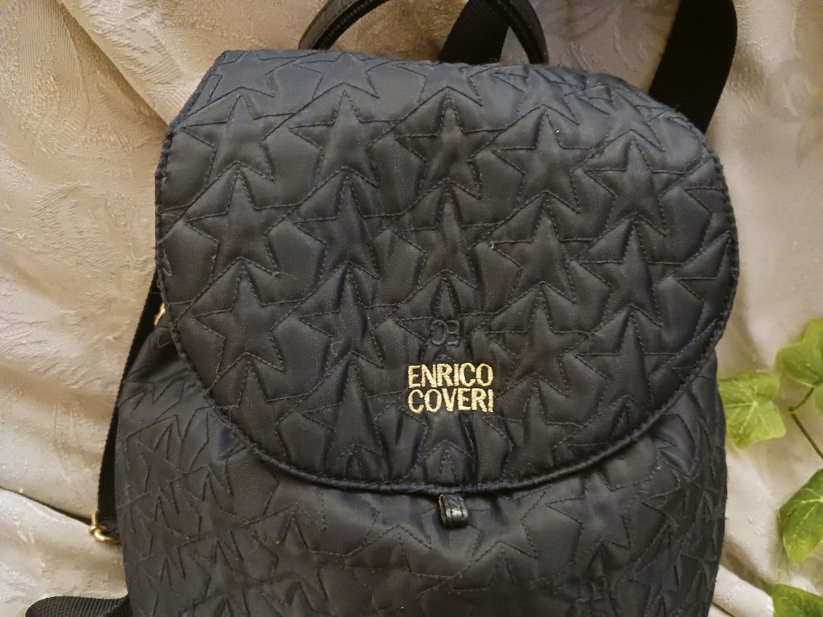 美品 ENRICO COVERI エンリココベリ リュック ブラック 美品 ENRICO COVERI エンリココベリ リュック ブラック