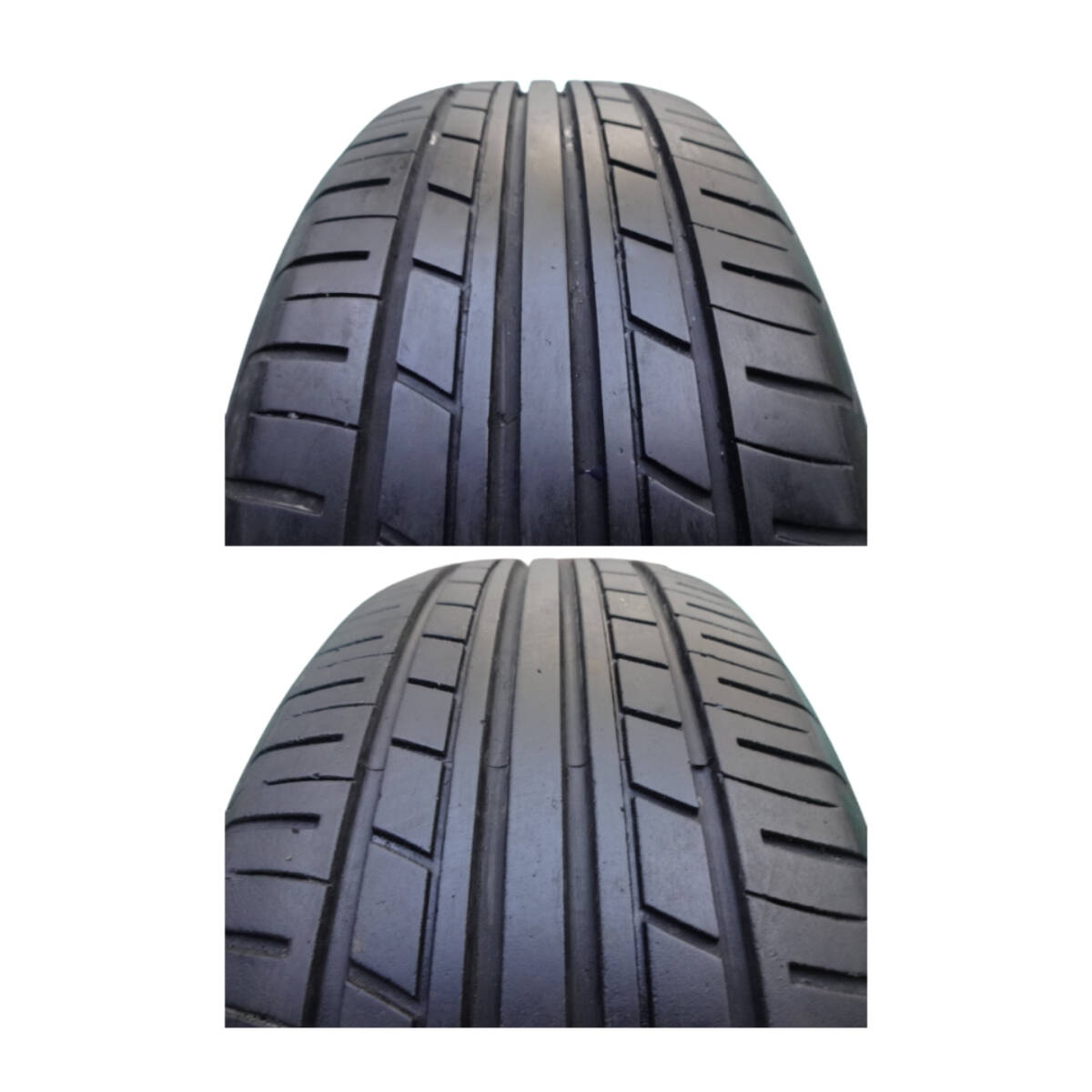 2017年2018年製 夏用2本 185/55R15 8分山 ヨコハマ ECOS ES31 中古タイヤ タイヤ フィット マーチ ノート デミオ コルト（4866）_画像2