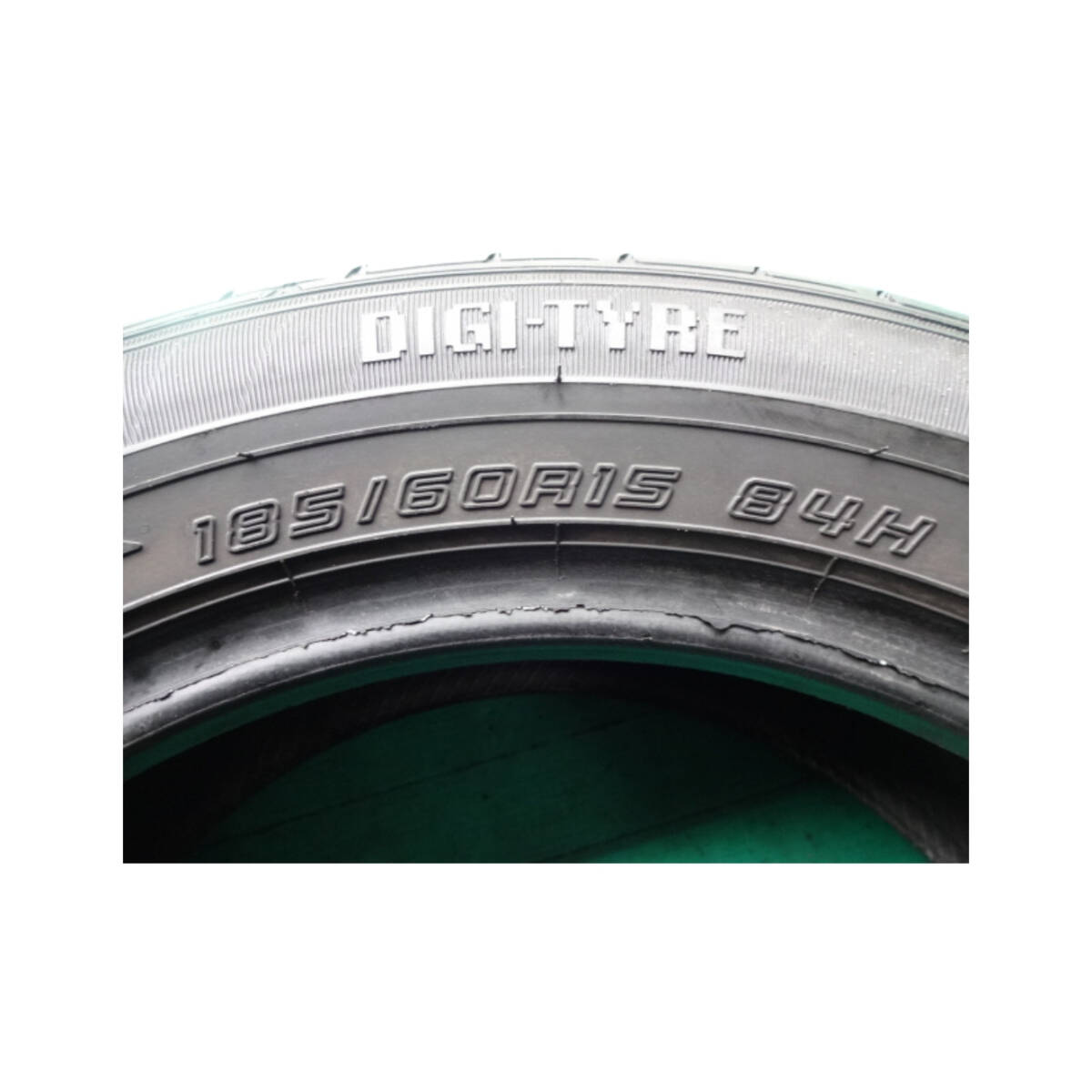 2021年製 夏用2本 185/60R15 8分山 ダンロップ ENASAVE EC204 アクア フィット シエンタ 中古タイヤ タイヤ（4951）_画像5