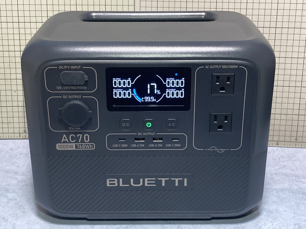 BLUETTI ポータブル電源 AC70 768Wh AC1000W (瞬間最大1500W) リン酸鉄リチウム キャンプ/車中泊/防災グッズ