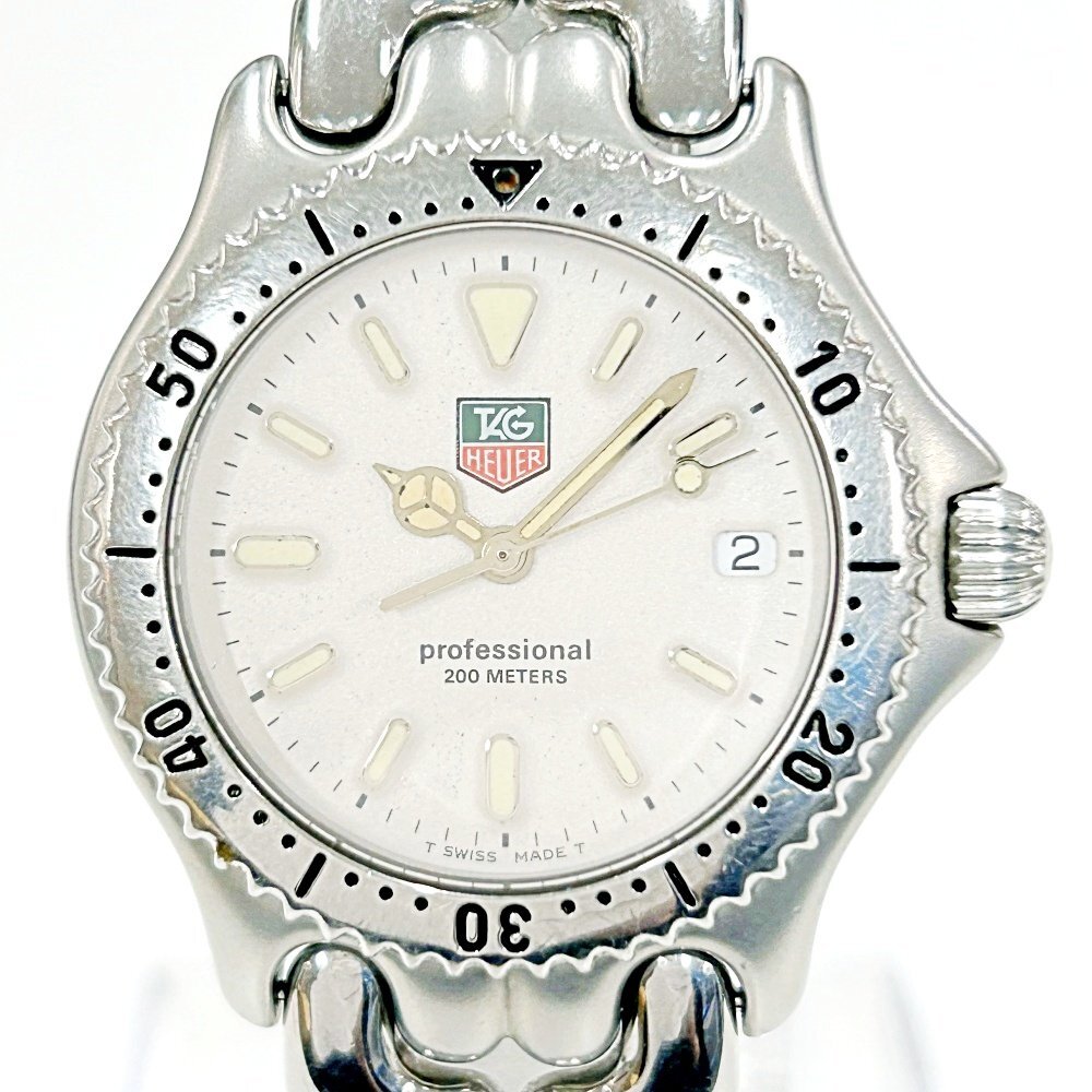 【1円スタート】TAG HEUER タグホイヤー S99.013 セル SS ホワイト系文字盤 クオーツ ボーイズ腕時計 261002の画像1