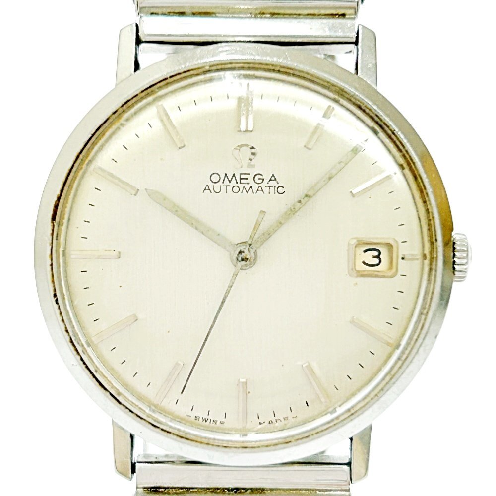 【1円スタート】OMEGA オメガ SS シルバー文字盤 自動巻き メンズ腕時計 260522の画像1